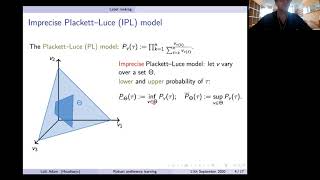 Inference of imprecise Plackett–Luce models: application to label ranking