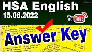 HSA ENGLISH || ANSWER KEY  - 15 - 06 - 2022