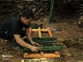 在热带雨林建造生存庇护所。 野外生存 野外建造 荒野独居