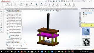 How to design 4 Pillar Press Assembly in solidworks