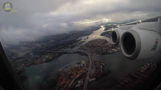 Breathtaking DOWNTOWN Takeoff! BRA Avro RJ100 rocketing out of Stockholm Bromma!!![AirClips]