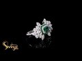 Emerald and Diamond Double Finger Ring from Shrimal Gems.