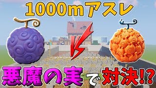 【マインクラフト】悪魔の実を使って1000mアスレガチバトル!?