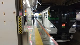 【E257系波動用編成の運用増えてきたな】E257系5000番台OM-91編成特急新宿さざなみ81号館山行き新宿駅発車