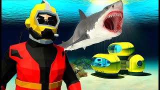 OB & I Must SURVIVE a Megalodon Attack in Our Underwater Base in Stormworks!