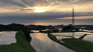 淡路島 石田の棚田からの夕陽