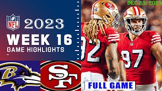 Ravens vs 49ers Week 16 FULL GAME 12/25/23 | NFL Highlights Today