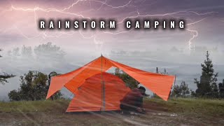 🌧️ MASSIVE RAINSTORM, solo camping in long heavy rain (Rain Sound ASMR)