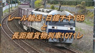 静岡県西部JR貨物記 今日の月曜日恒例8090レ(レール輸送)と長距離貨物列車1071レ 東海道本線 2022/12/05