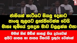 ජාතියක් හැටියට සියලු දෙනාට පාංශු කූලයට ලෑස්තිවෙන්න වෙයි මාතෘ භූමියේ ඉපදුන මාව වලලන්න එපා