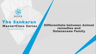 The Sankaran Masterclass - How to differentiate between Solanaceae, Umbelliferae and Loganiaceae