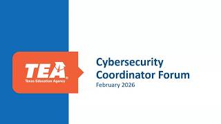 February 2026 Cybersecurity Coordinator Forum Webinar