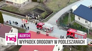 hej.mielec.pl TV: Akcja ratunkowa w Podleszanach. Osobówka wypadła z drogi