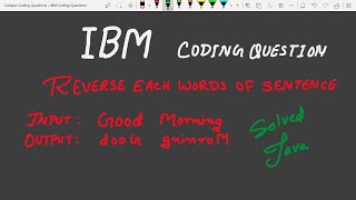 Reverse each Words of a String | IBM Coding Question | Solved in Java by Madhav Sharma