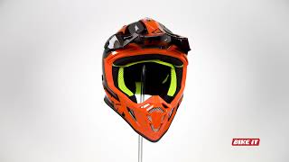 Just1 J38 MX Helmet Mask Orange/Black (Gloss) 360 Spin