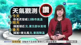 台東亮橙燈 雙北.竹彰等12縣市黃燈｜華視生活氣象｜華視新聞 20200917