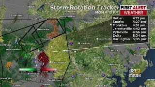 First Alert Weather Update: Tornado Warning issued for Baltimore and Carroll counties