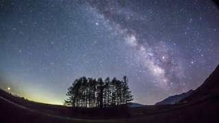 浅間山 火映と天の川Timelapse