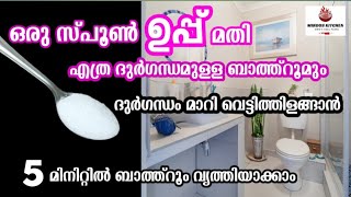 ഒരു സ്പൂൺ ഉപ്പ് മതി 5 മിനിറ്റിൽ ദുർഗന്ധം മാറ്റി  ബാത്ത്റൂം വൃത്തിയാക്കാം/Bathroom Cleaning #tips