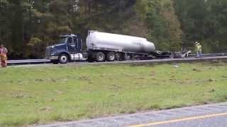 Car collides with fuel tanker on I-185