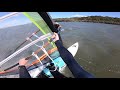 windsurfing on narrabeen lake australia on old school mistral stinger