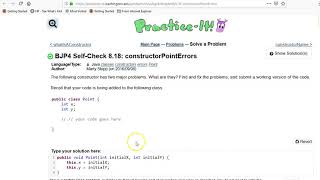 Building Java Programs Self-Check 8.18 constructorPointErrors