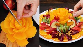 Art In Super Fruit Platter - Mango Rose Decoration Ideas Cutting Tricks
