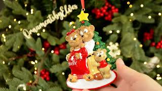 Ornaments by Elves: Personalized Expecting Family of 3 Bear Christmas Ornament OBE-rm429