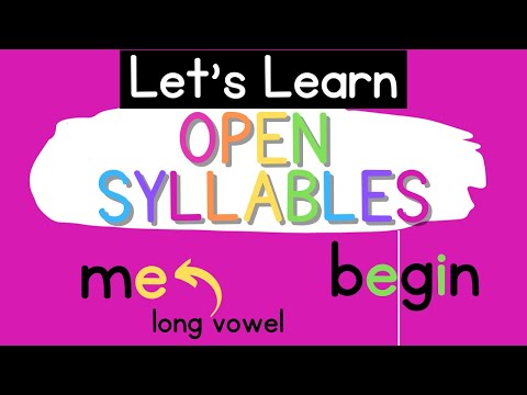 What words are open syllable?