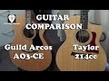 Taylor 214ce vs Guild AO3-CE Acoustic Electric Guitars Comparison