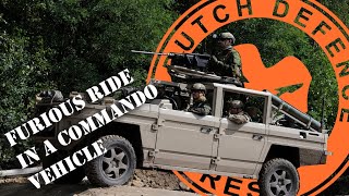 Furious lap around the off-road testtrack in a commando vehicle