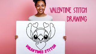 How to draw valentines stitch