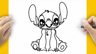 HOW TO DRAW STITCH EASY AND CUTE STEP BY STEP