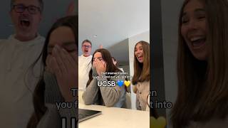 College admissions reactions💛💙 #UCSB #UCSantaBarbara #Transfer