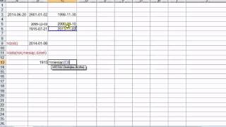 Omówienie zagadnienia dat w Excelu, funkcja DZIŚ i funkcja DATA