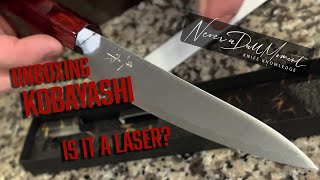 Unboxing a Kobayashi - Is it really a laser? 150mm R2 Petty Knife w/ the classic Red lacquer handle