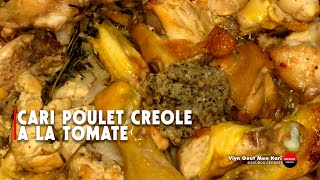 Cari poulet à la tomate recette de la Réunion.