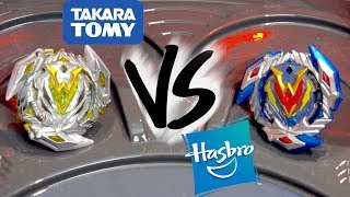 HASBRO VS TAKARA TOMY: Wonder Valtryek V4 .12.Vl-S VS Winning Valkyrie .12.Vl - Beyblade Burst Turbo