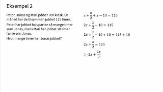 Sette opp og løse likninger selv8