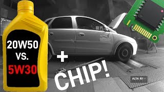 5W30 vs. 20W50 + Chip pt.2 - teste no dinamômetro - P1000 #34 - Alta RPM