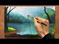 draw a lake landscape in the forest acrylic landscape painting art painting a lu art.