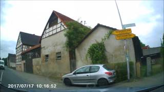 Driving through the Darmstadt Dieburg villages in Germany