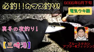 【カマス釣り】電気ウキで狙う夜釣りのカマス！ルアーも試したいのですが、ヘタクソなので今回は、必釣を期してのキビナゴエサでの電気ウキ釣りです！2月の三崎港です。