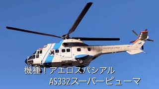 #中年太りの日常 #群馬ヘリポート#群馬県防災ヘリコプターはるな #中日本航空#アエロスパシアルAS 332#スーパーピューマ#2機が連続して着陸するシーン#昨年11月に#撮影したもの