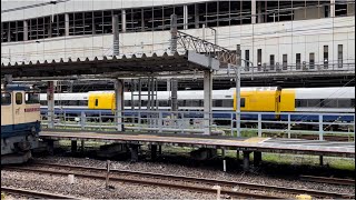 スイッチャーでOM試運転線に移動させられるJR東日本255系Be-01編成（2022.7.13）