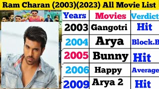 Ram Charan All Movie List (2003)2023) All Flop and Hit Movie List Ram Charan movie verdict
