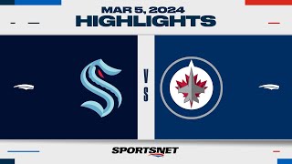 NHL Highlights | Kraken vs. Jets - March 5, 2024