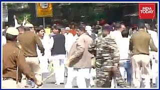 INLD Protest Over Sutlej-Yamuna Link Canal At Jantar Mantar