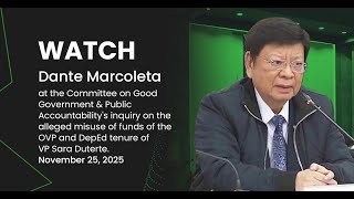 DANTE MARCOLETA RE: COMMITTEE ON GOOD GOVERNMENT \u0026 PUBLIC ACCOUNTABILITY