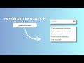 Password Validation in HTML, CSS, and JavaScript | Step-by-Step Tutorial
